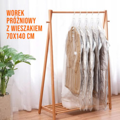 Zestaw 3 worków próżniowych z wieszakiem na ubrania 70x145cm