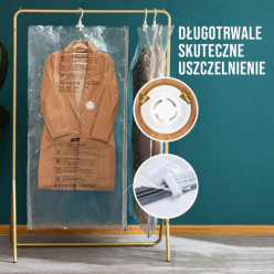 Set of 3 vacuum storage bags with hanger for clothes 70x145cm