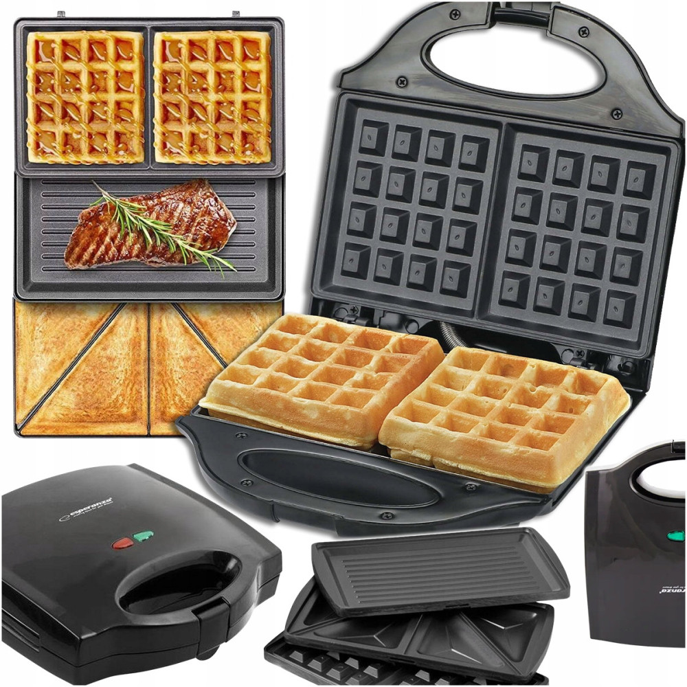 Sendvič výrobce vafle gril 3in1 700W černá 26x24cm