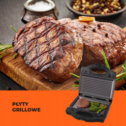 Opiekacz gofrownica grill 3w1 700W czarny 26x24cm