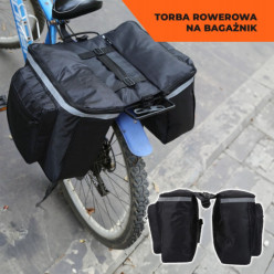 Torba rowerowa tylna podwójna 37x30x26cm czarna