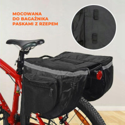 Fahrradtasche hinten doppelt 37x30x26cm schwarz