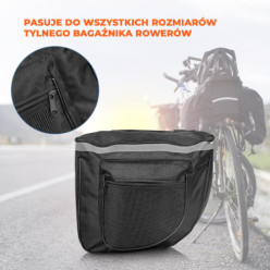 Hátsó kerékpáros, pannier zsák dupla 37x30x26cm fekete