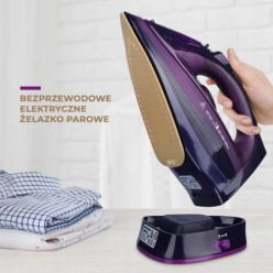 Żelazko bezprzewodowe parowe ceramiczne fioletowe 2400W