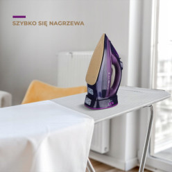 Cordless ceramic steam iron purple 2400W