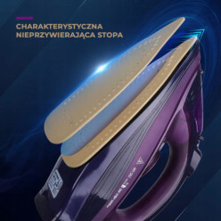 Cordless ceramic steam iron purple 2400W
