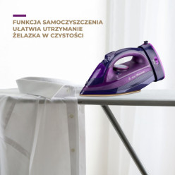 Żelazko bezprzewodowe parowe ceramiczne fioletowe 2400W