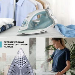 Żelazko bezprzewodowe parowe ceramiczne białe 2200W