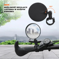 Kolesové násadové zrkadlo nastaviteľné gumové mount 75mm 2ks