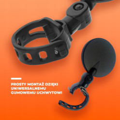 guidon vélo miroir réglable en caoutchouc 75mm 2pcs