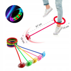Hula obruč kotník skipping prsten LED skip koule modrá