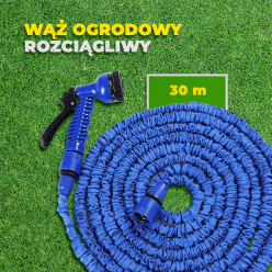 Wąż ogrodowy 30 m rozciągliwy elastyczny + pistolet + złączka