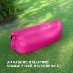 Leżak plażowy sofa różowy 220 x 70 cm