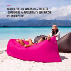 Leżak plażowy sofa różowy 220 x 70 cm