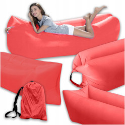 Leżak plażowy sofa czerwony 220 x 70 cm