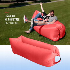 Leżak plażowy sofa czerwony 220 x 70 cm