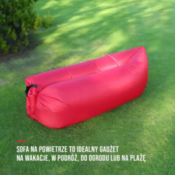 Leżak plażowy sofa czerwony 220 x 70 cm