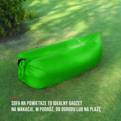 Leżak plażowy sofa zielony 220 x 70 cm