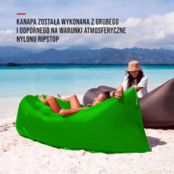 Leżak plażowy sofa zielony 220 x 70 cm