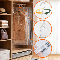 Vacuum storage bag for clothes with hanger 70x105cm