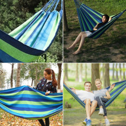 Gartenhängematte hängend für 2 Personen 260x160cm brasilianisch Schutzhülle Tasche