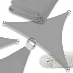 Voile triangulaire de soleil gris 4x4x4
