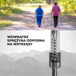 2x kijki trekkingowe do chodzenia Nordic Walking regulowane srebrne