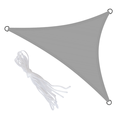 Voile triangulaire de soleil gris 4x4x4