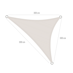 Triangular sun shade sail 3x3x3 beige