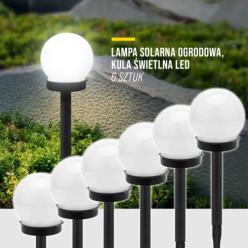 Lampy solarne ogrodowe wbijane 33cm białe zestaw 6szt