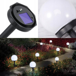 Lampy solarne ogrodowe wbijane 33cm białe zestaw 6szt