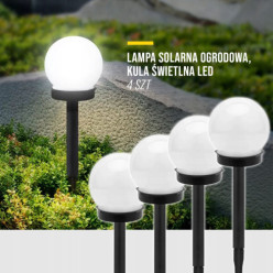 Lampy solarne ogrodowe wbijane 33cm białe zestaw 4szt