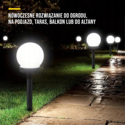 Lampy solarne ogrodowe wbijane 33cm białe zestaw 4szt