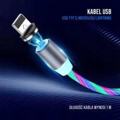 Kabel USB - USB typ C / MicroUSB / Lightning 1 m