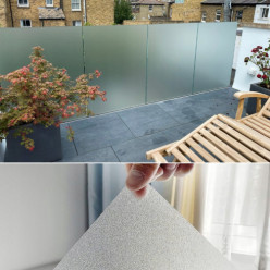 Matt film de fenêtre givré pour fenêtres balcon en verre laiteux 100x60cm