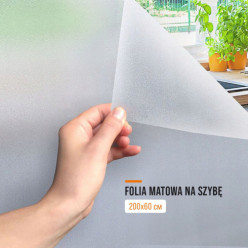 Folia matowa na szybę balkon okna mleczna mrożona 200x60cm szroniona