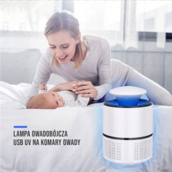 Lampa UV owadobójcza na komary muchy i inne owady USB biała