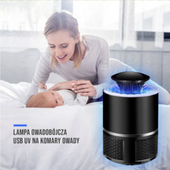 UV proti hmyzu zabijak lampa pre komáre muchy a iný hmyz USB čierny