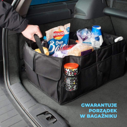 Organizer samochodowy do bagażnika duży czarny 55x38x26 9 kieszeni