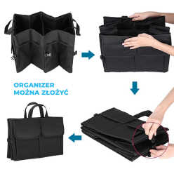 Kofferraum-Organizer fürs Auto groß schwarz 55x38x26 9 Fächer