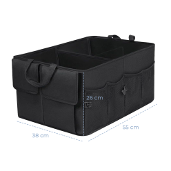 Kofferraum-Organizer fürs Auto groß schwarz 55x38x26 9 Fächer