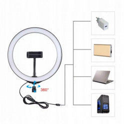 LED kroužek světlo s stativem 220cm USB 80W + dálkové