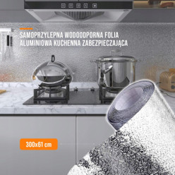 Samoprzylepna wodoodporna folia aluminiowa 300x61 zabezpieczająca kuchenna