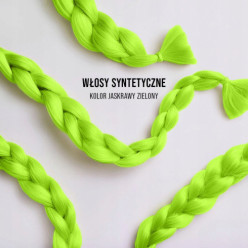 Synthetic clip-in braiding hair green 120 cm