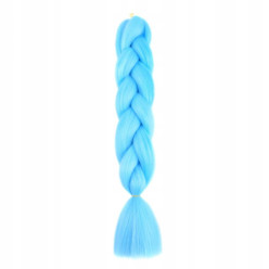 Syntetické pripináčiky v pletení vlasy modrá 120 cm