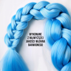 Synthétique clip-in tresse cheveux bleu 120 cm
