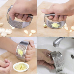 Garlic press manual steel crusher