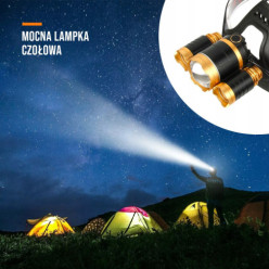 Latarka czołowa akumulatorowa 3x LED TXML-T6 CREE