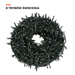 Vánoční strom světla 200 LED regulátor 8 režimů teplá bílá