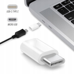 Przejściówka Micro USB na USB C 3.1 adapter nasadka biała